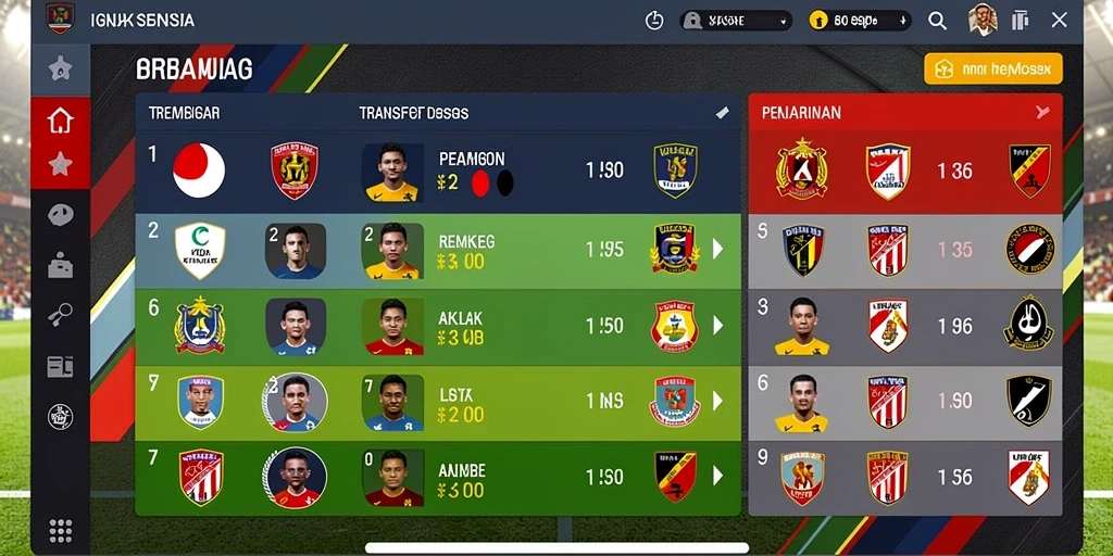 Layar leaderboard untuk melihat peringkat pemain.